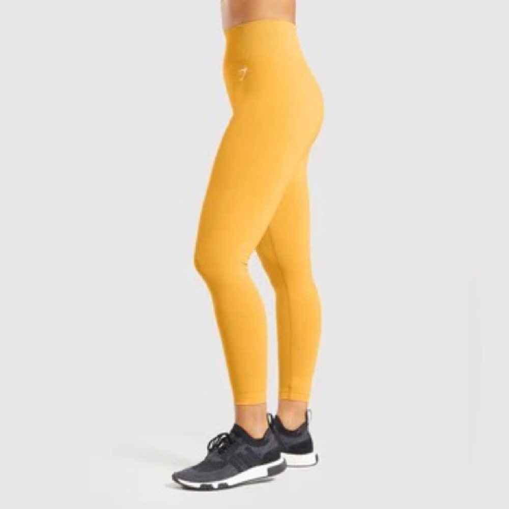 Gymshark Vital Seamless 2.0 Leggings - Yellow Marl - Size Small